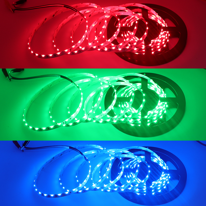 Single Row Color Changing Side Emitting Series DC24V 4713SMD 300LEDs Flexible RGB LED Strips 16.4ft For Sale